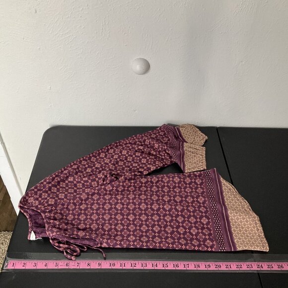 Lucky Brand Top Women Sz S Multicolor Patchwork Round Neckline Peasant Boho‎ - Picture 13 of 14